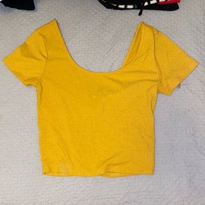 Mustard yellow crop top